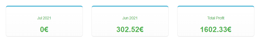 Ninja-Bet - Einnahmen bis 2.7.2021